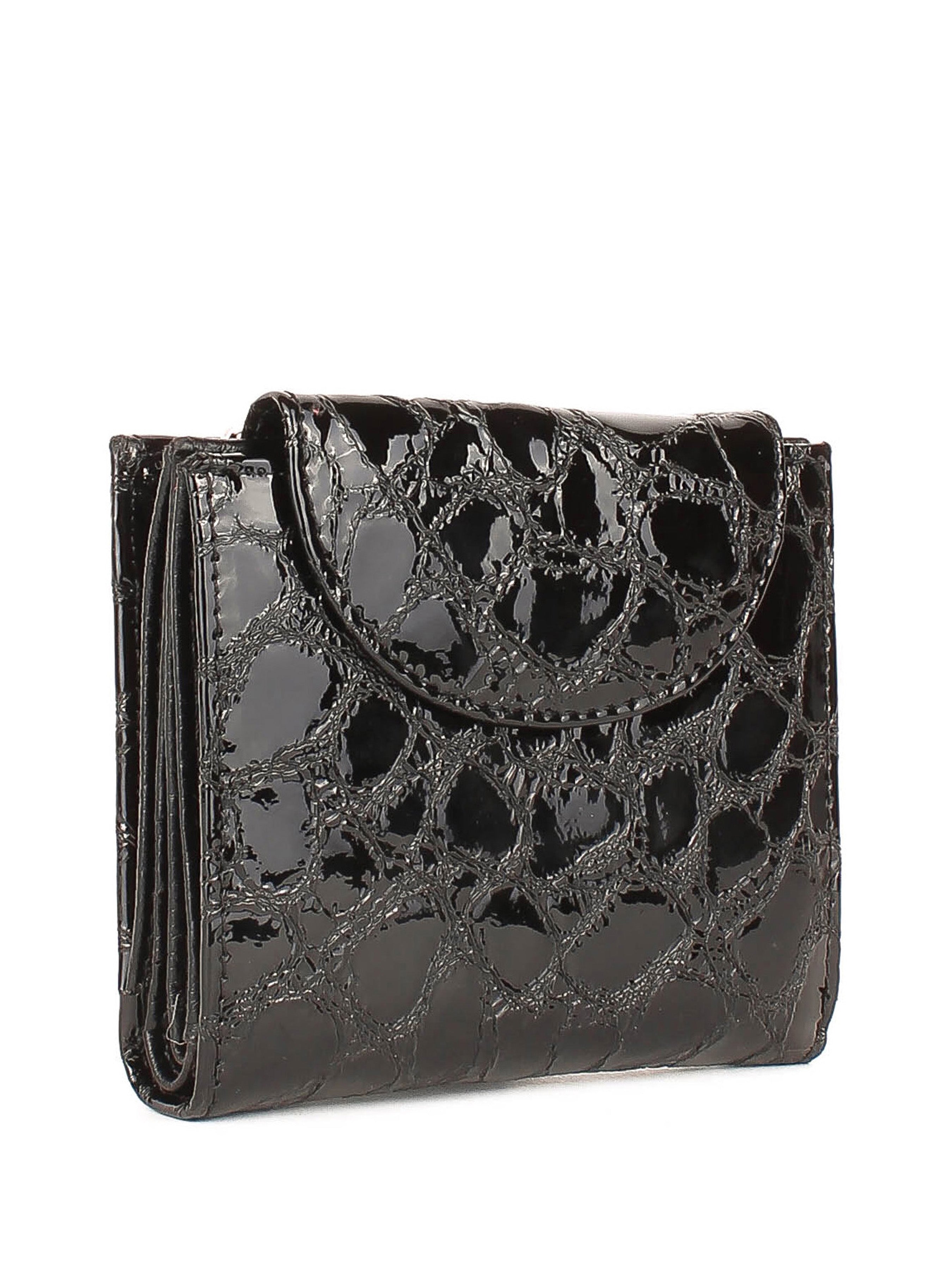 Cartera de piel italiana Negro 755-802