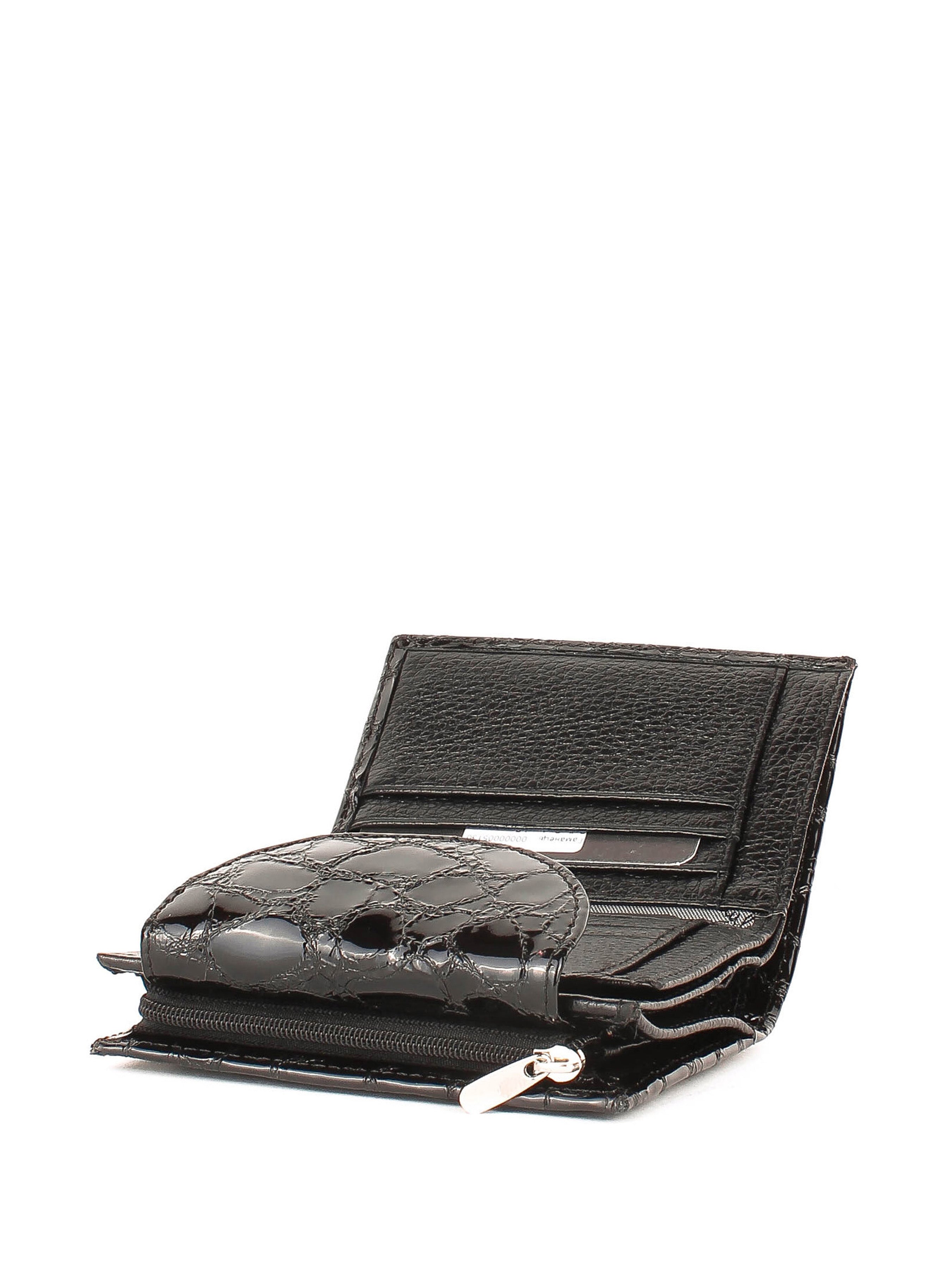 Cartera de piel italiana Negro 755-802