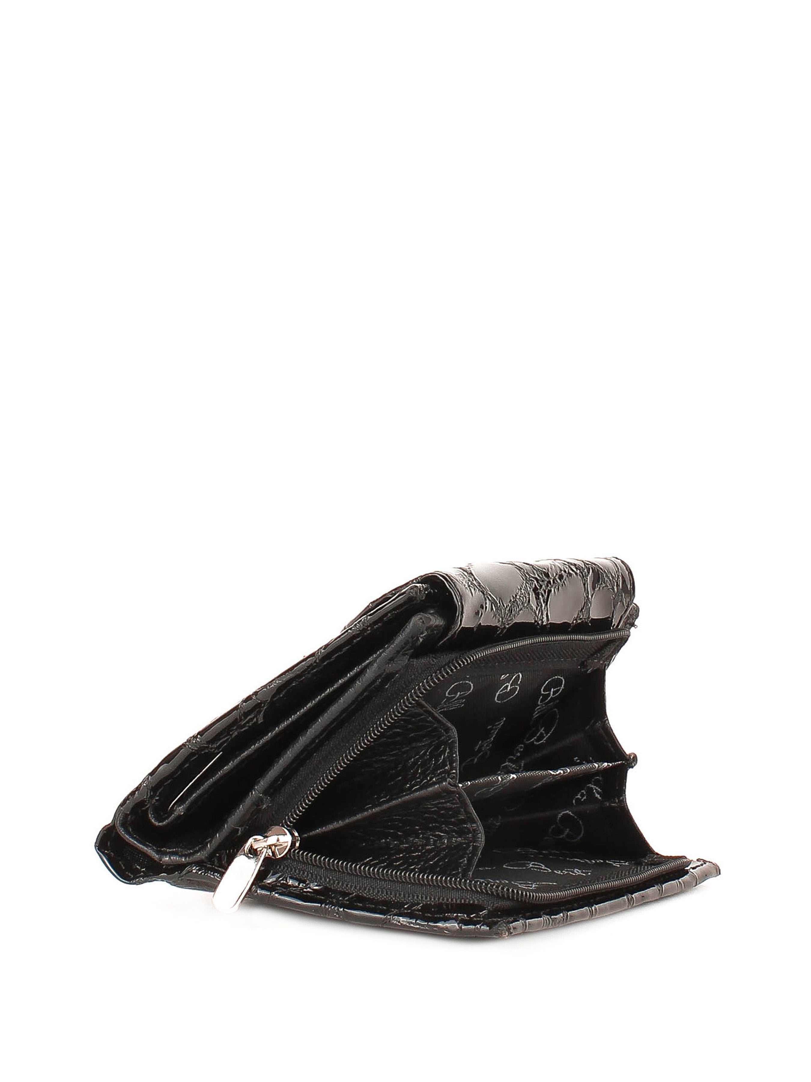 Cartera de piel italiana Negro 755-802