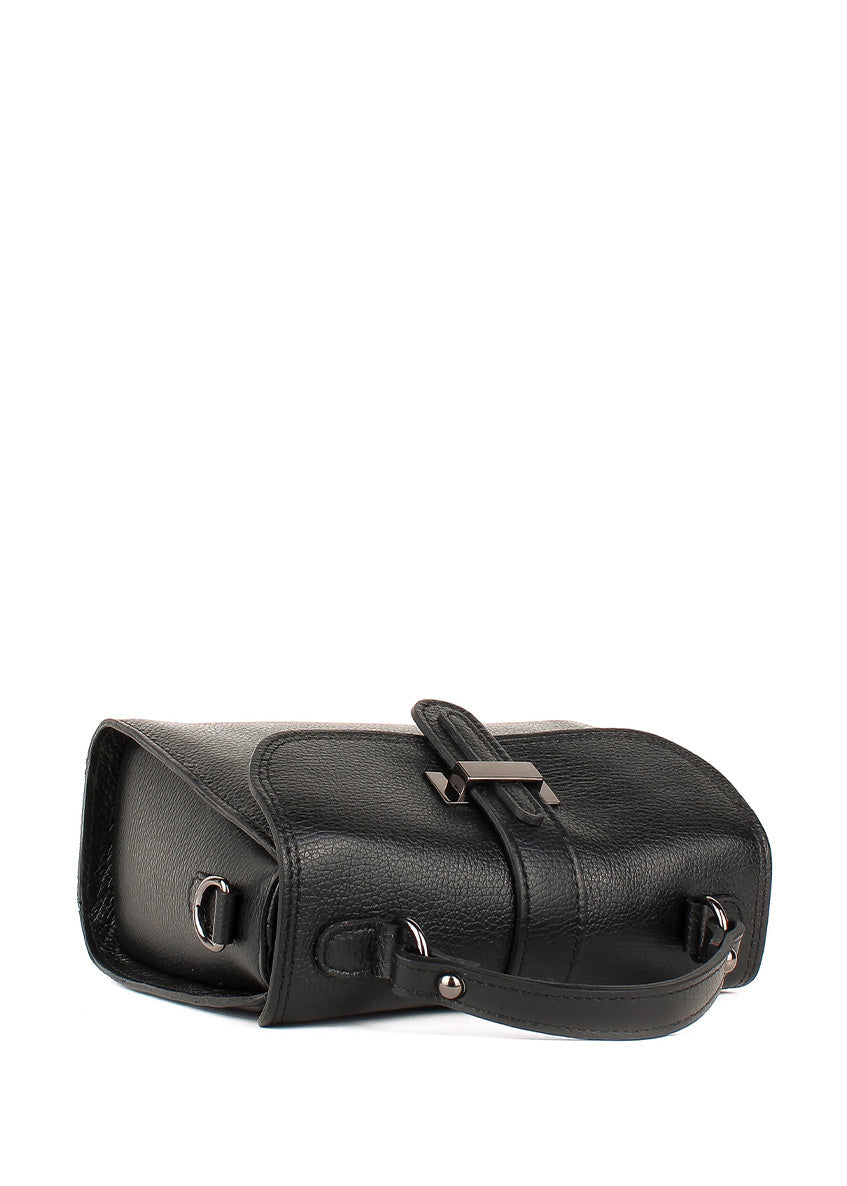 Bolso de mano de piel italiana Negro 2804-05-32
