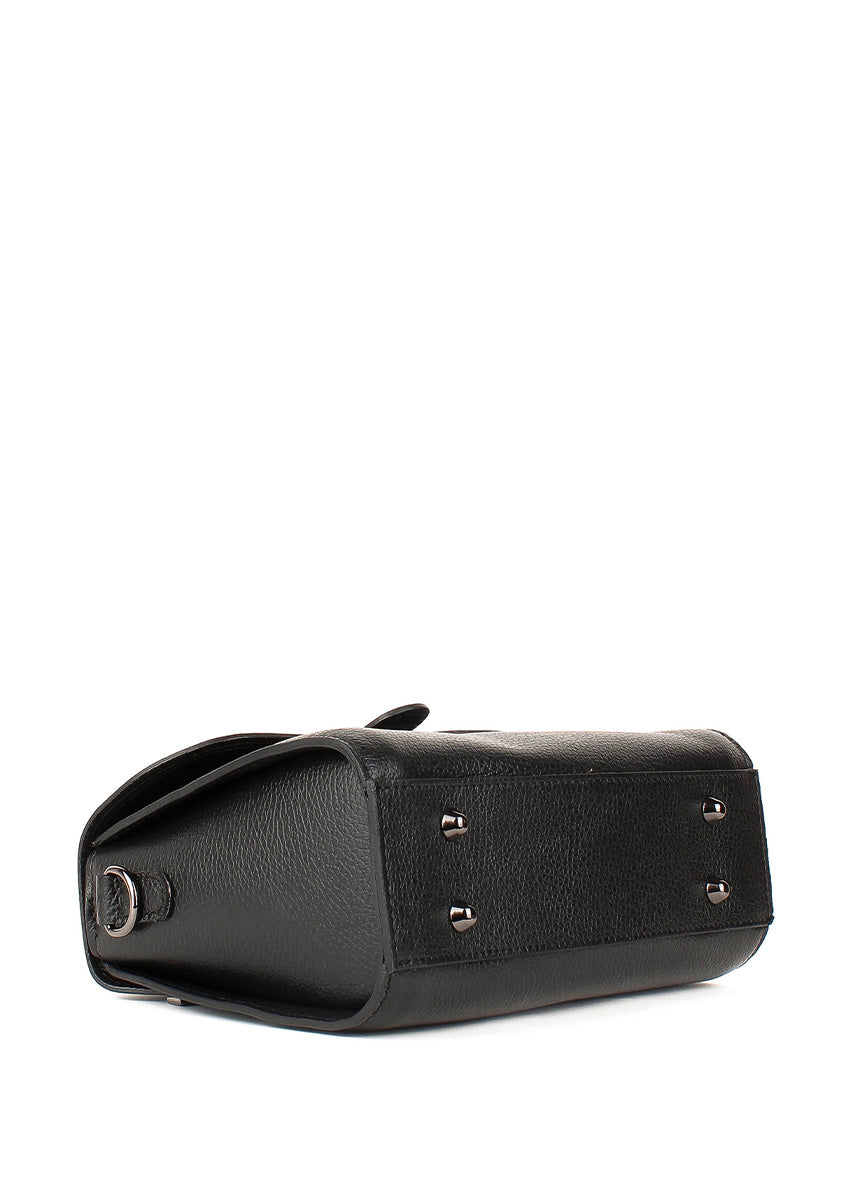 Bolso de mano de piel italiana Negro 2804-05-32