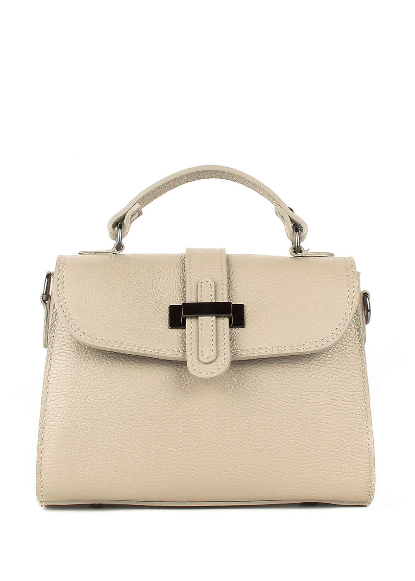 Bolso de mano de piel italiana Beige 2804-11-32
