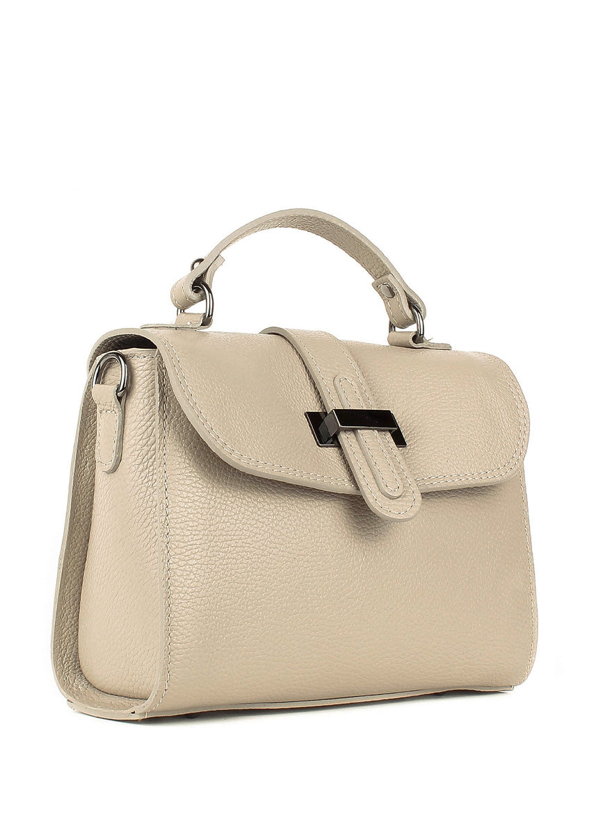 Bolso de mano de piel italiana Beige 2804-11-32