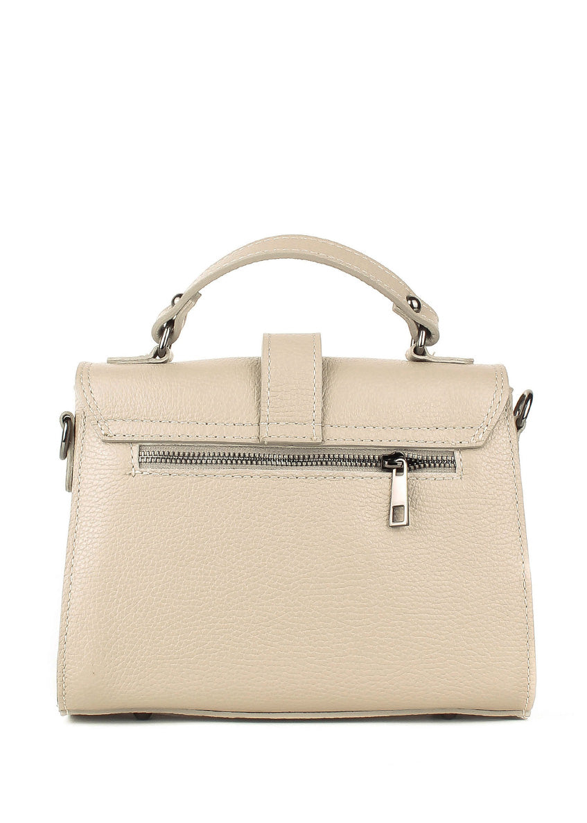 Bolso de mano de piel italiana Beige 2804-11-32