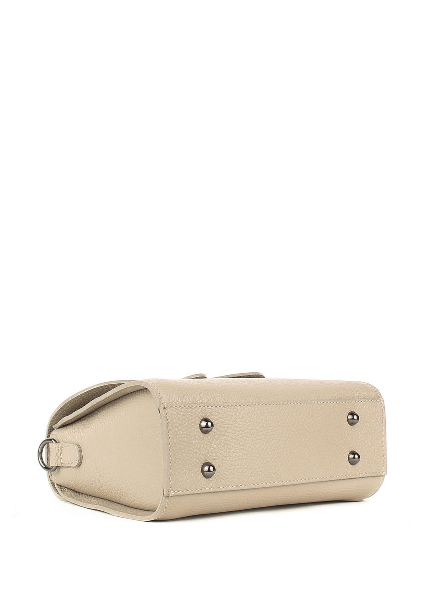 Bolso de mano de piel italiana Beige 2804-11-32