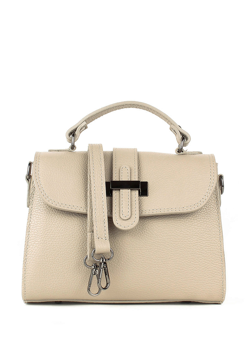 Bolso de mano de piel italiana Beige 2804-11-32