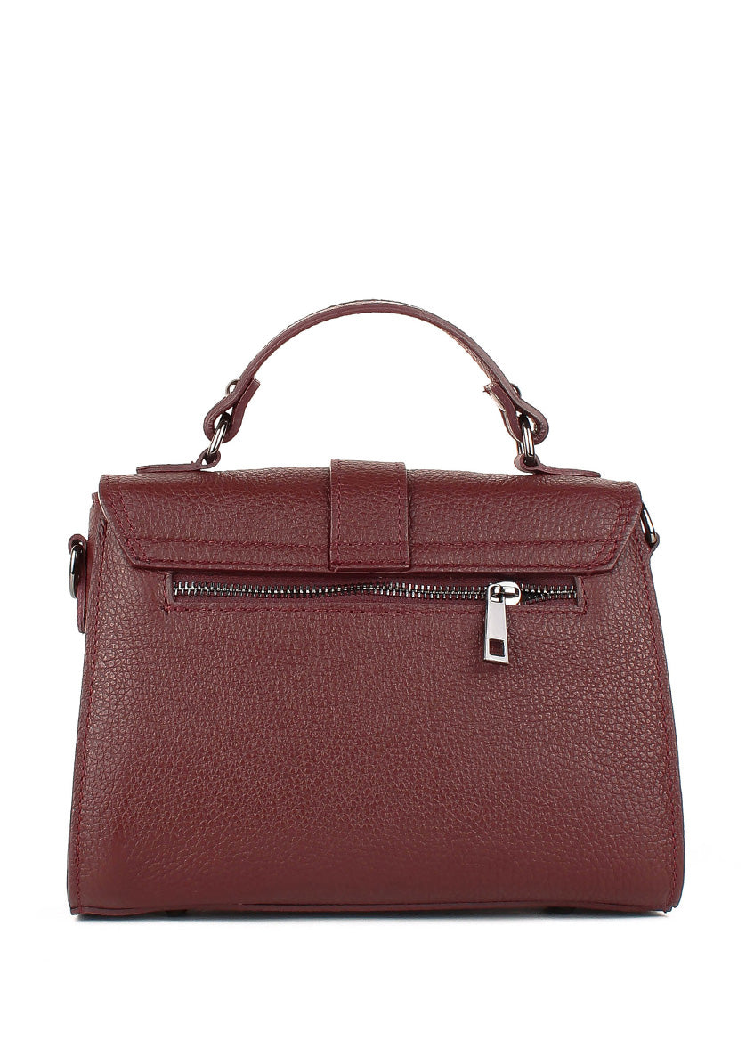 Bolso de mano de piel italiana Borgoña 2804-103-32