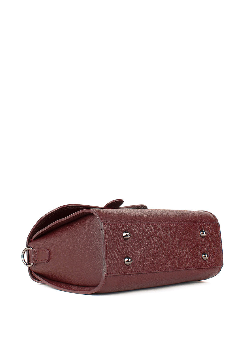 Bolso de mano de piel italiana Borgoña 2804-103-32