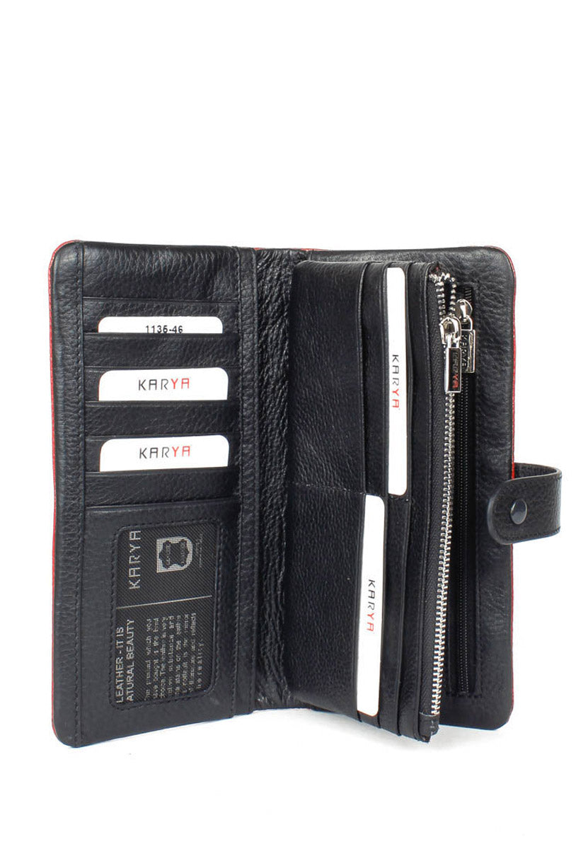 Cartera de piel italiana Rojo 1135-46