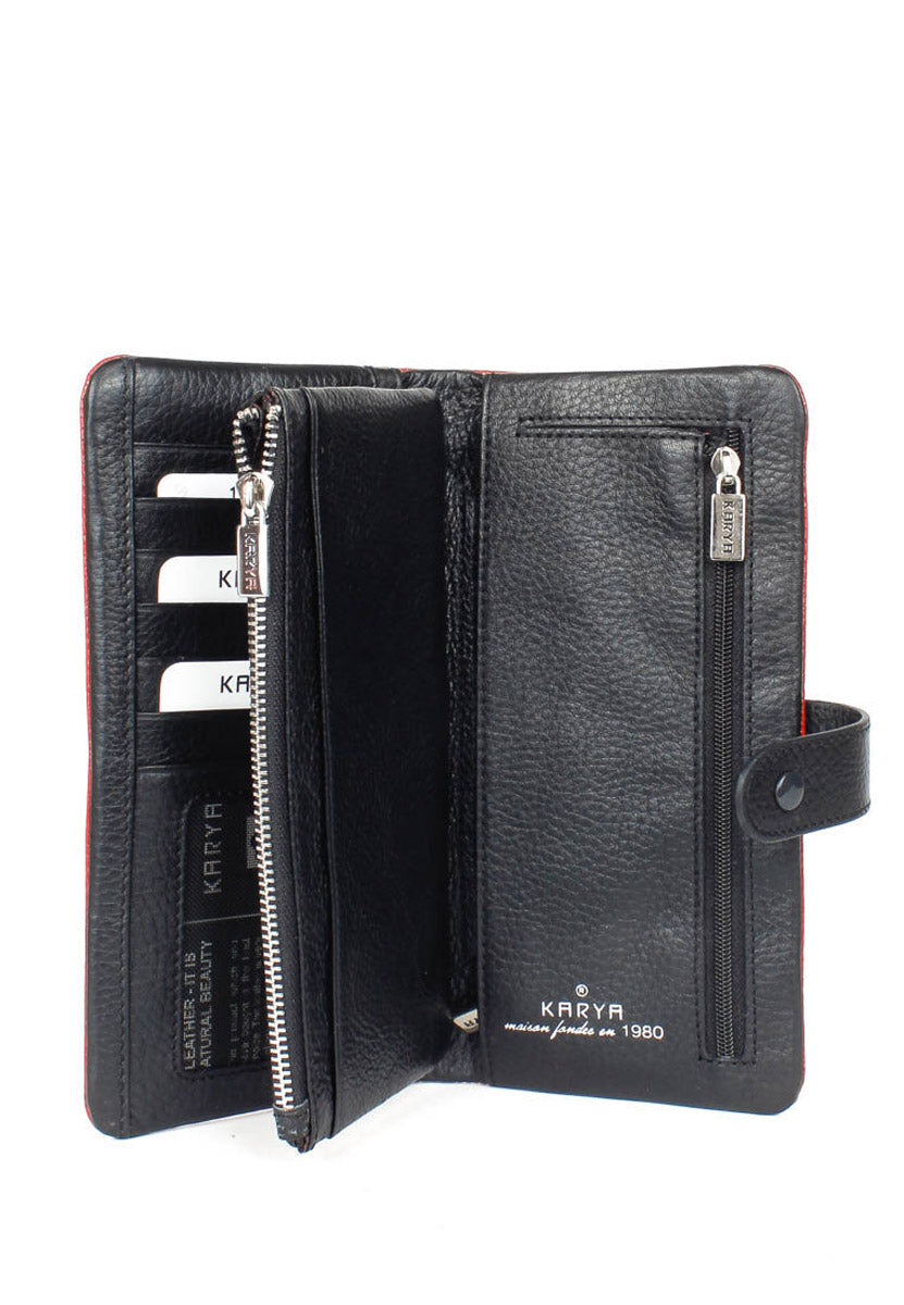 Cartera de piel italiana Rojo 1135-46