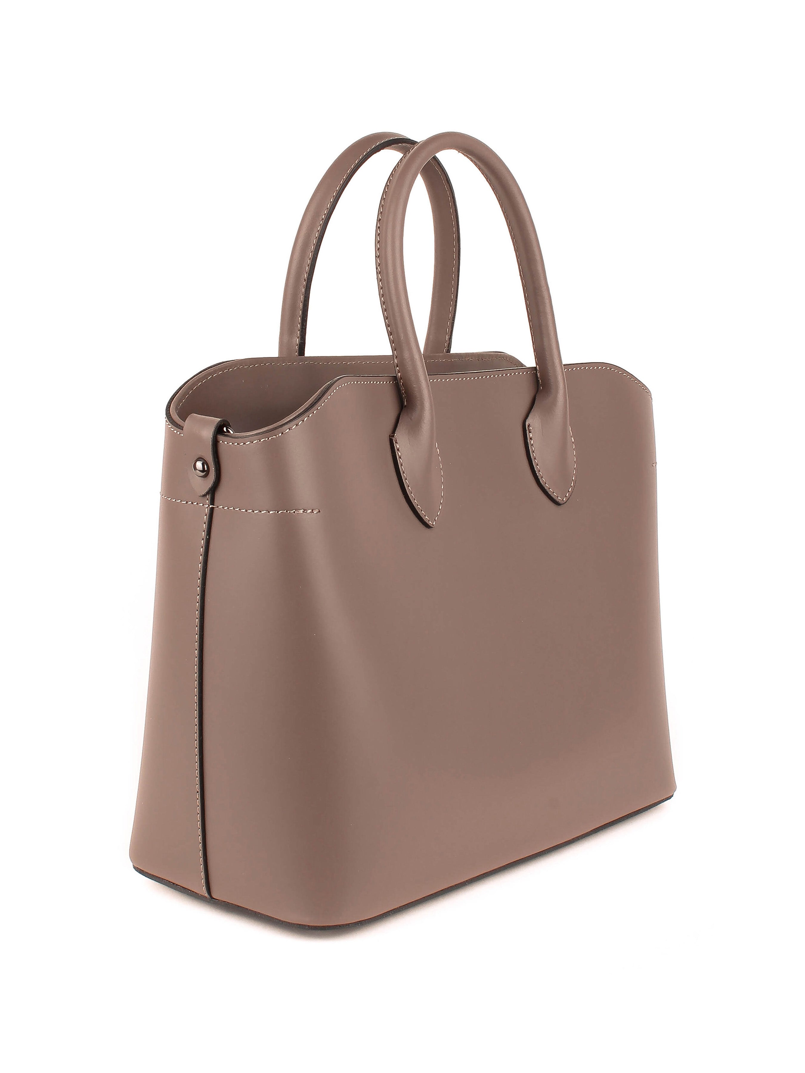 Bolso Tote de piel italiana Gris, Marrón 4392-104-31