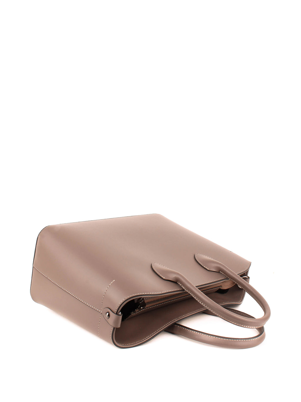 Bolso Tote de piel italiana Gris, Marrón 4392-104-31