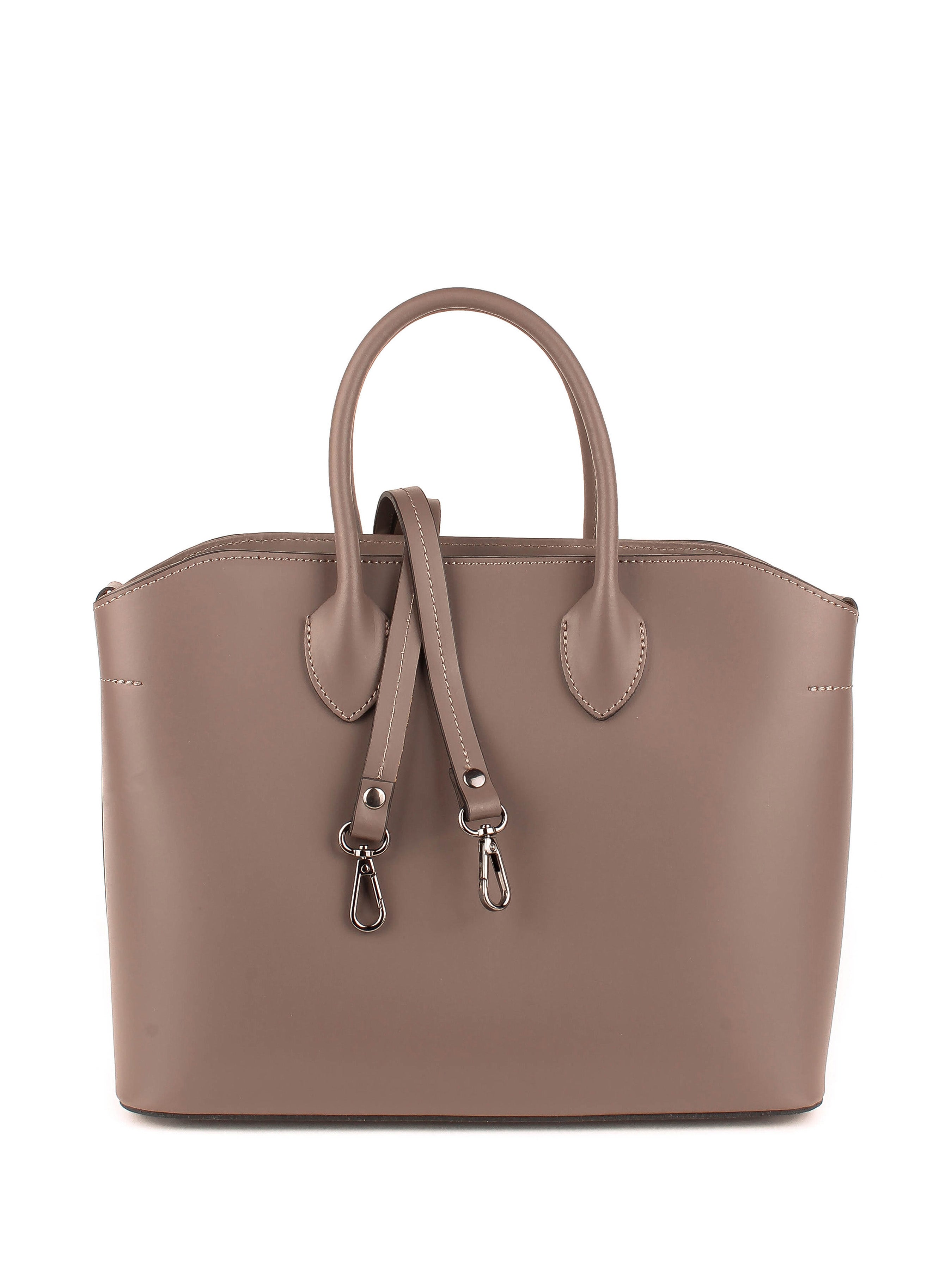 Bolso Tote de piel italiana Gris, Marrón 4392-104-31