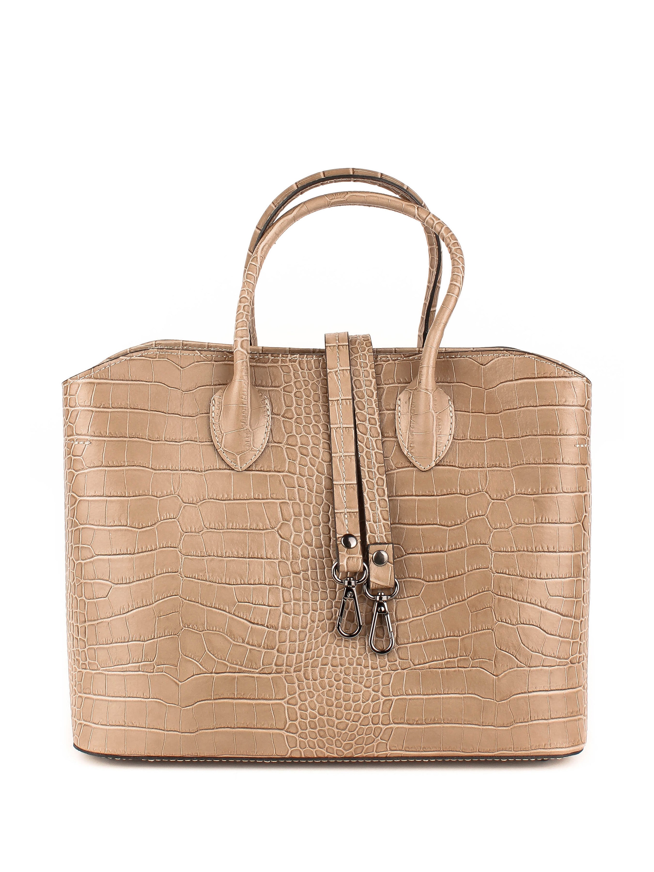 Bolso Tote de piel italiana Gris 4392-52-36