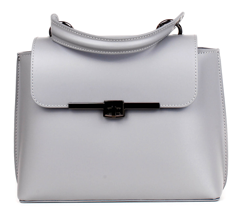 Bolso de mano de piel italiana Gris 1631-18-31