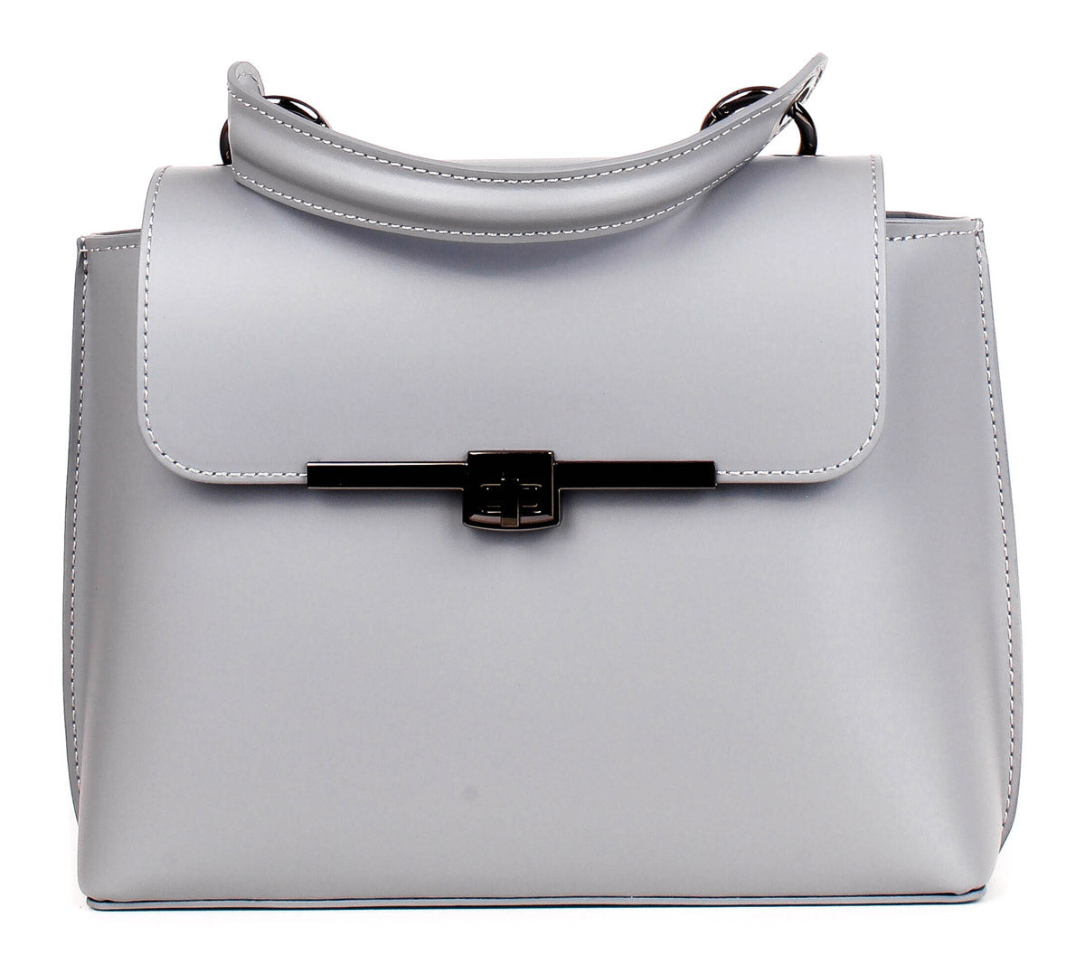 Bolso de mano de piel italiana Gris 1631-18-31