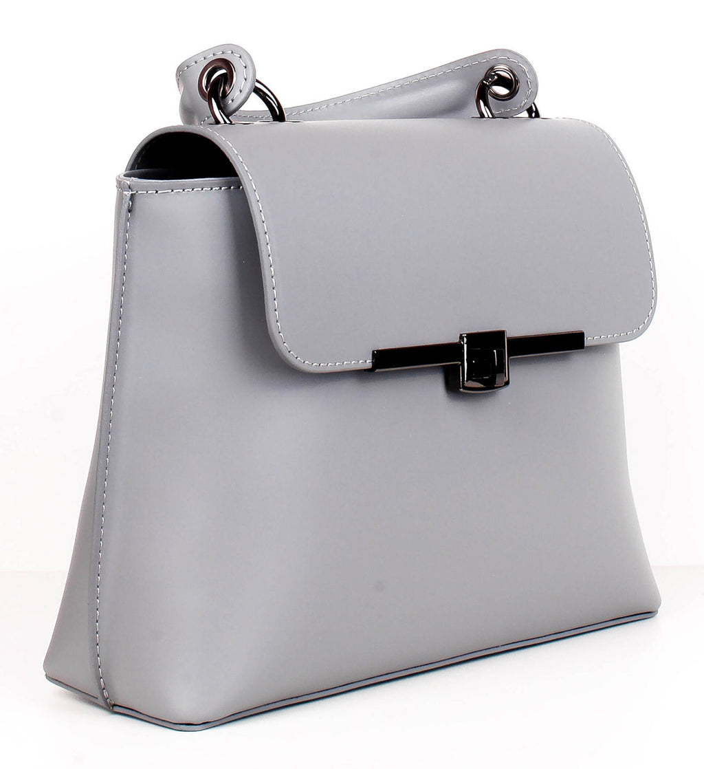 Bolso de mano de piel italiana Gris 1631-18-31