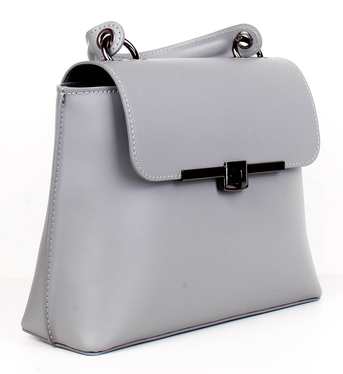 Bolso de mano de piel italiana Gris 1631-18-31