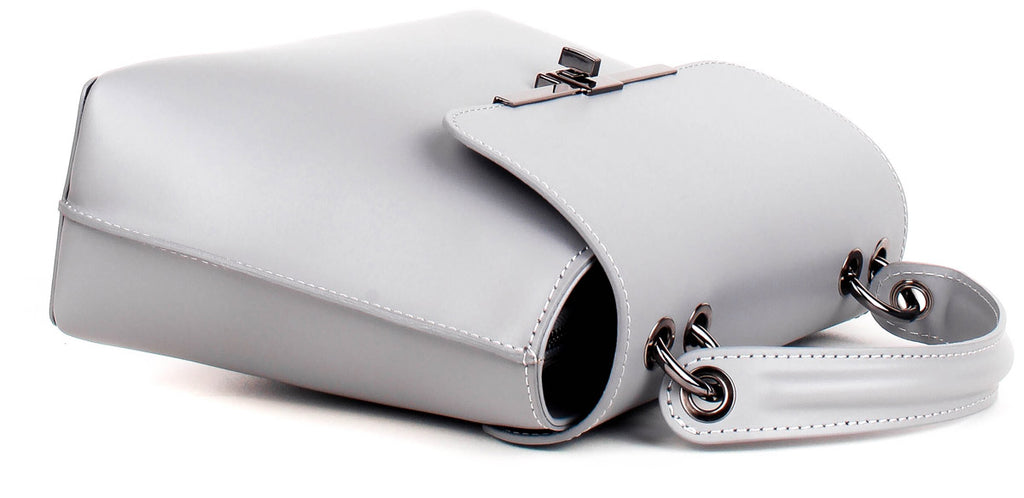 Bolso de mano de piel italiana Gris 1631-18-31