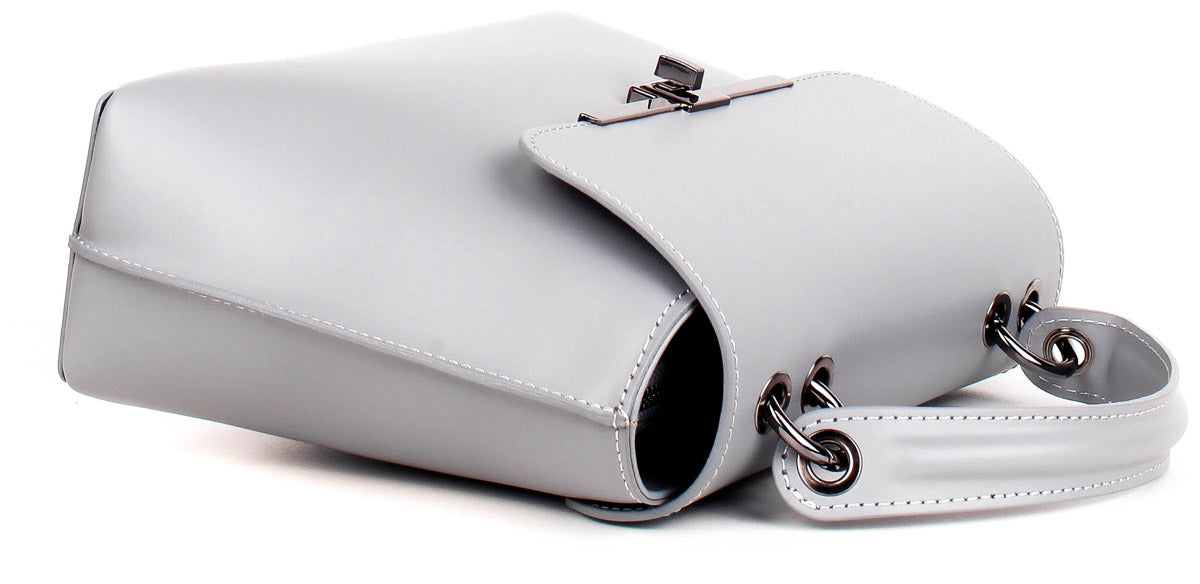Bolso de mano de piel italiana Gris 1631-18-31