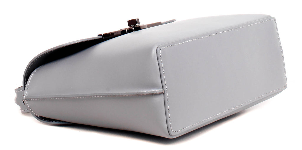 Bolso de mano de piel italiana Gris 1631-18-31