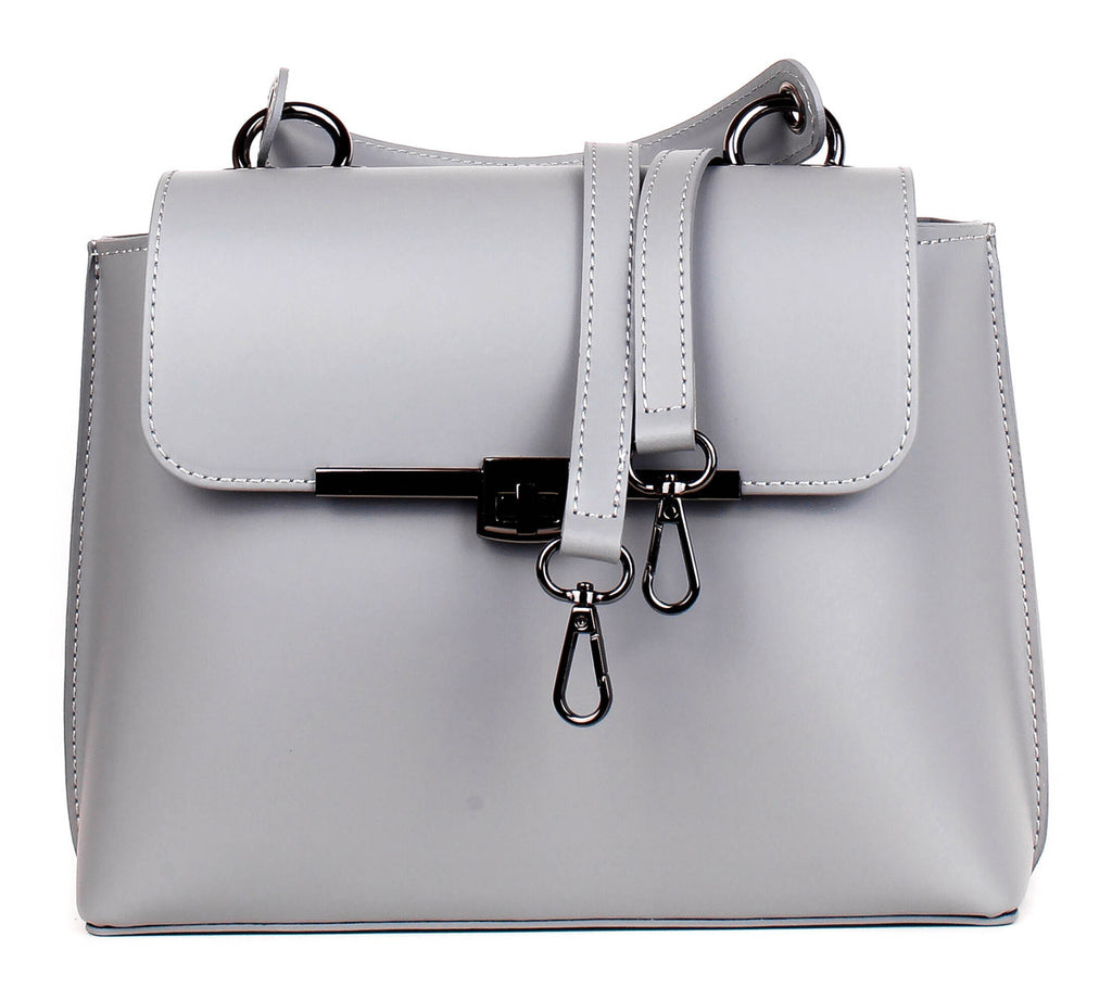 Bolso de mano de piel italiana Gris 1631-18-31