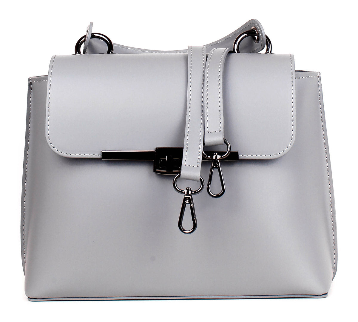 Bolso de mano de piel italiana Gris 1631-18-31