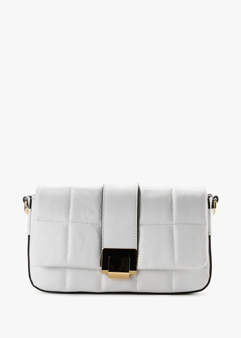 Bandolera de piel italiana Blanco 5522-16-37