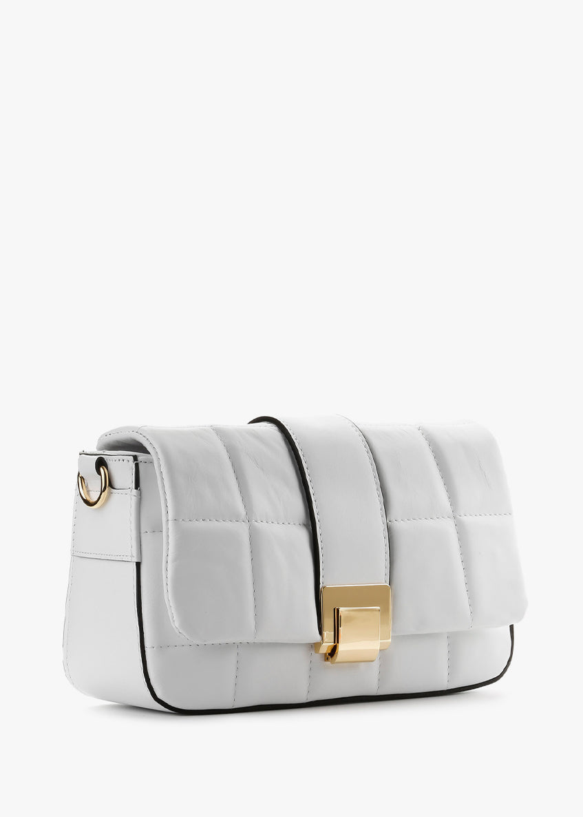 Bandolera de piel italiana Blanco 5522-16-37