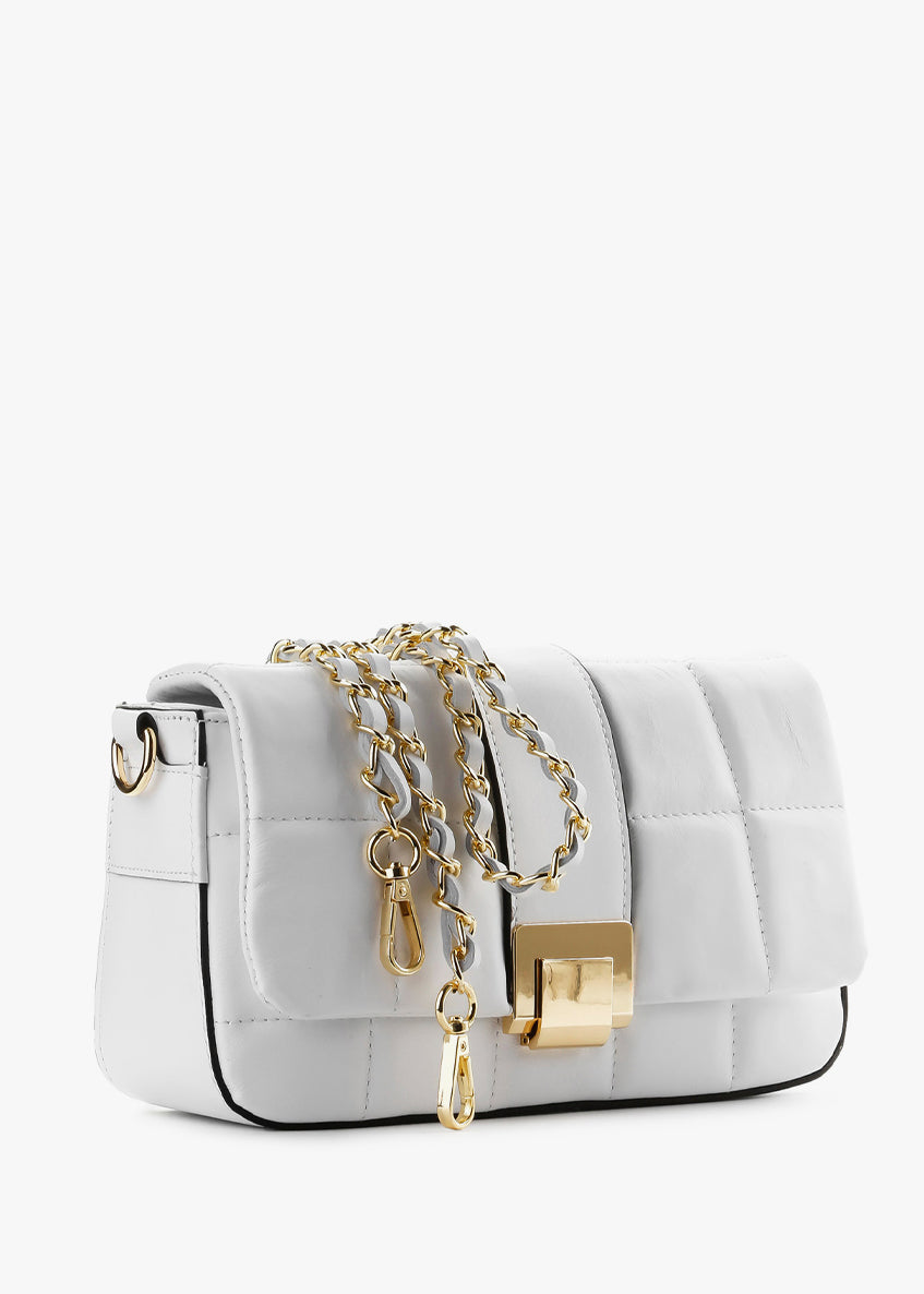 Bandolera de piel italiana Blanco 5522-16-37