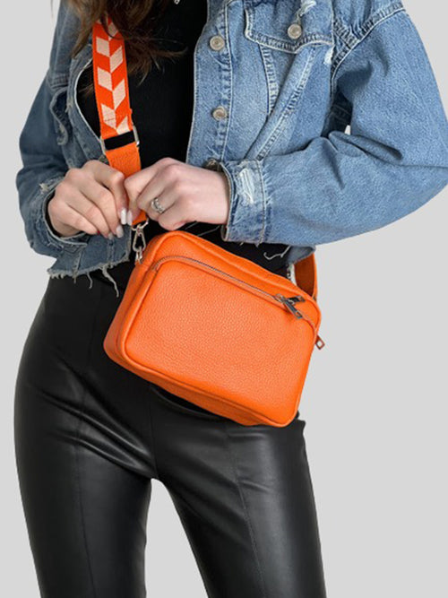 Bandolera de piel italiana Amarillo 3227-19-32