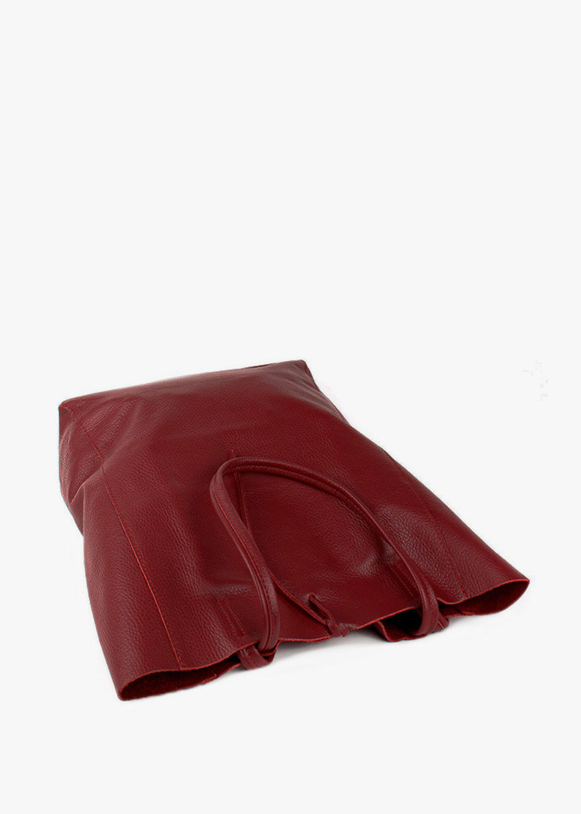 Shopper de piel italiana LARGO Borgoña