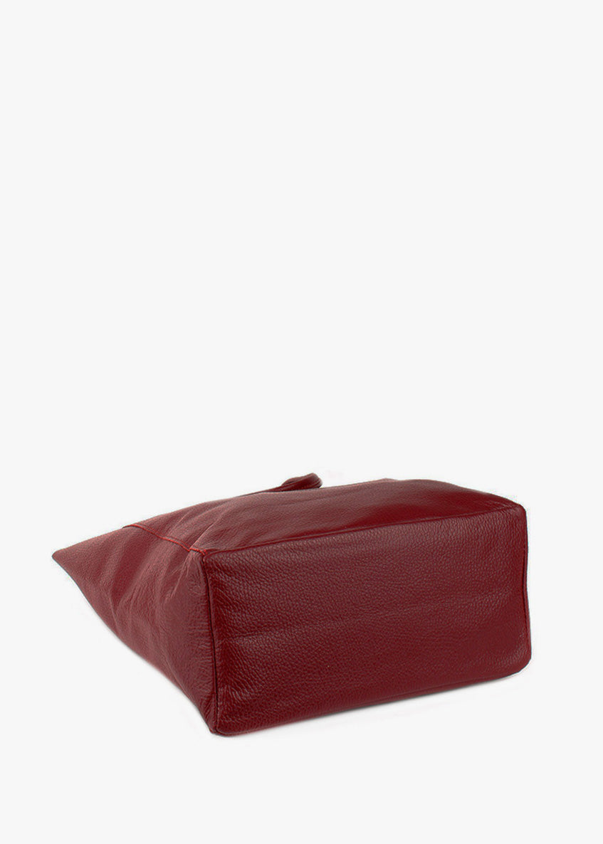 Shopper de piel italiana LARGO Borgoña