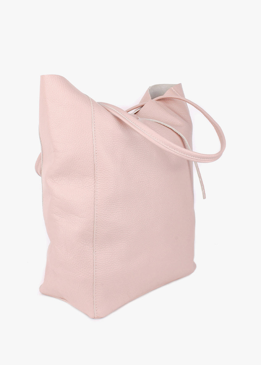 Shopper de piel italiana LARGO Beige