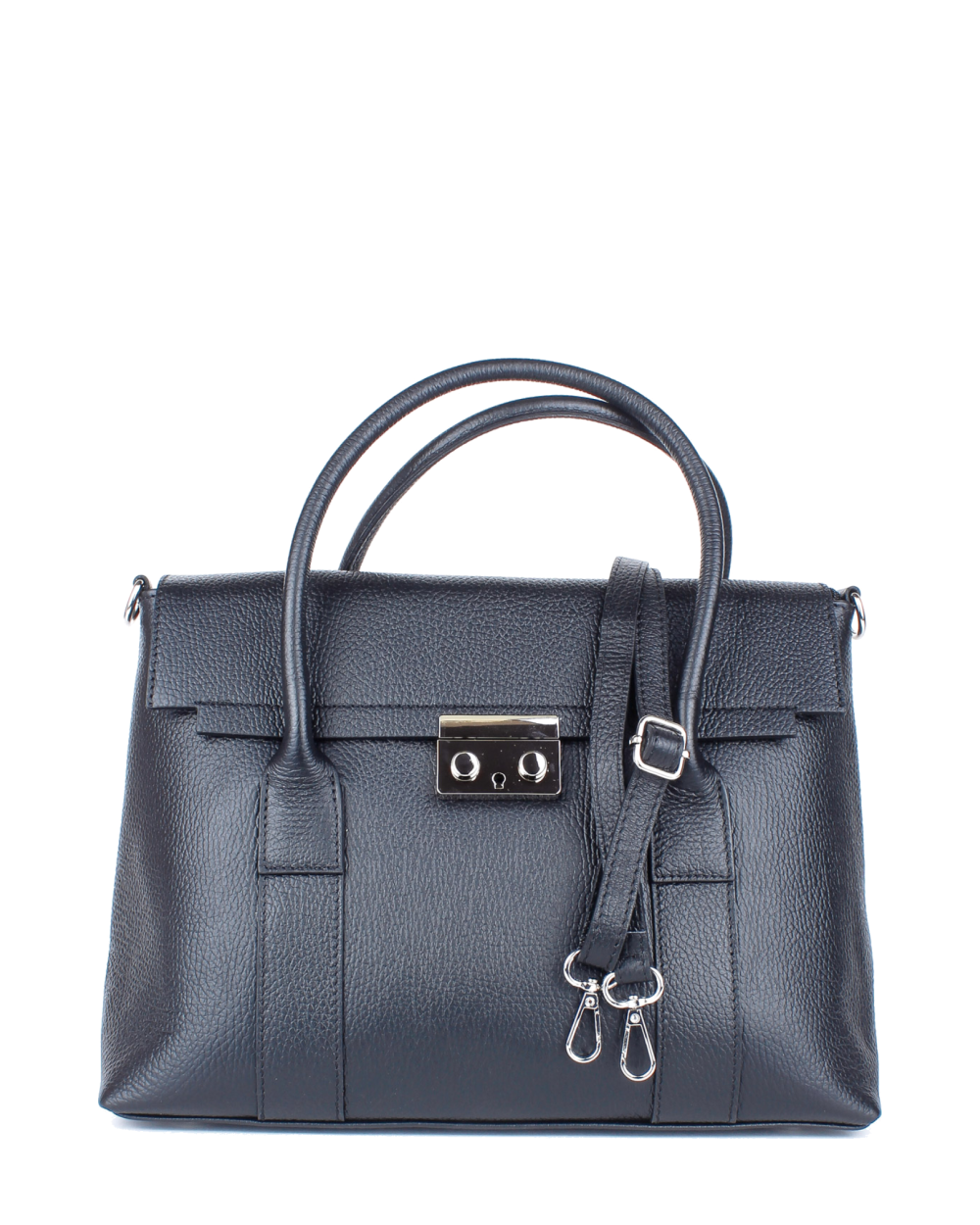 Bolso de mano de piel italiana Armonico Negro