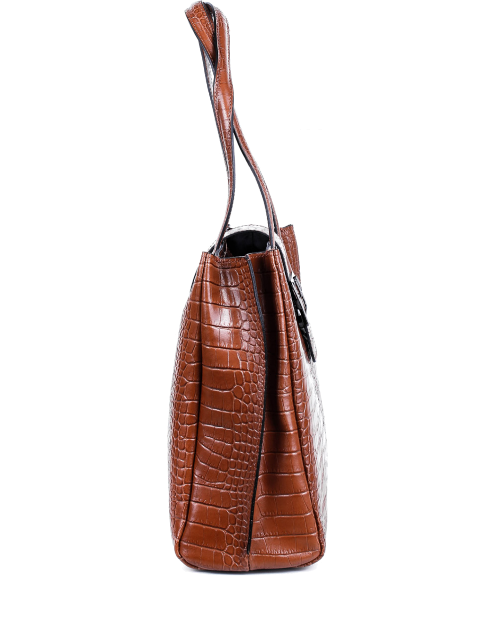 Bolso de mano de piel italiana Accordy Marrón