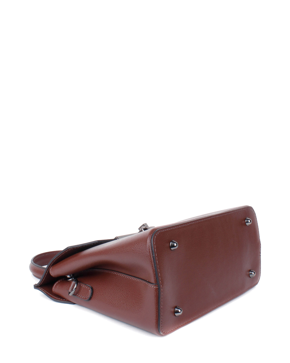 Bolso de mano de piel italiana Alto Marrón