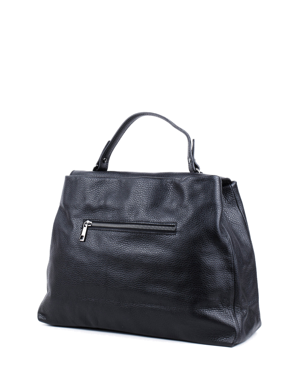 Bolso de mano de piel italiana LUNGA Negro