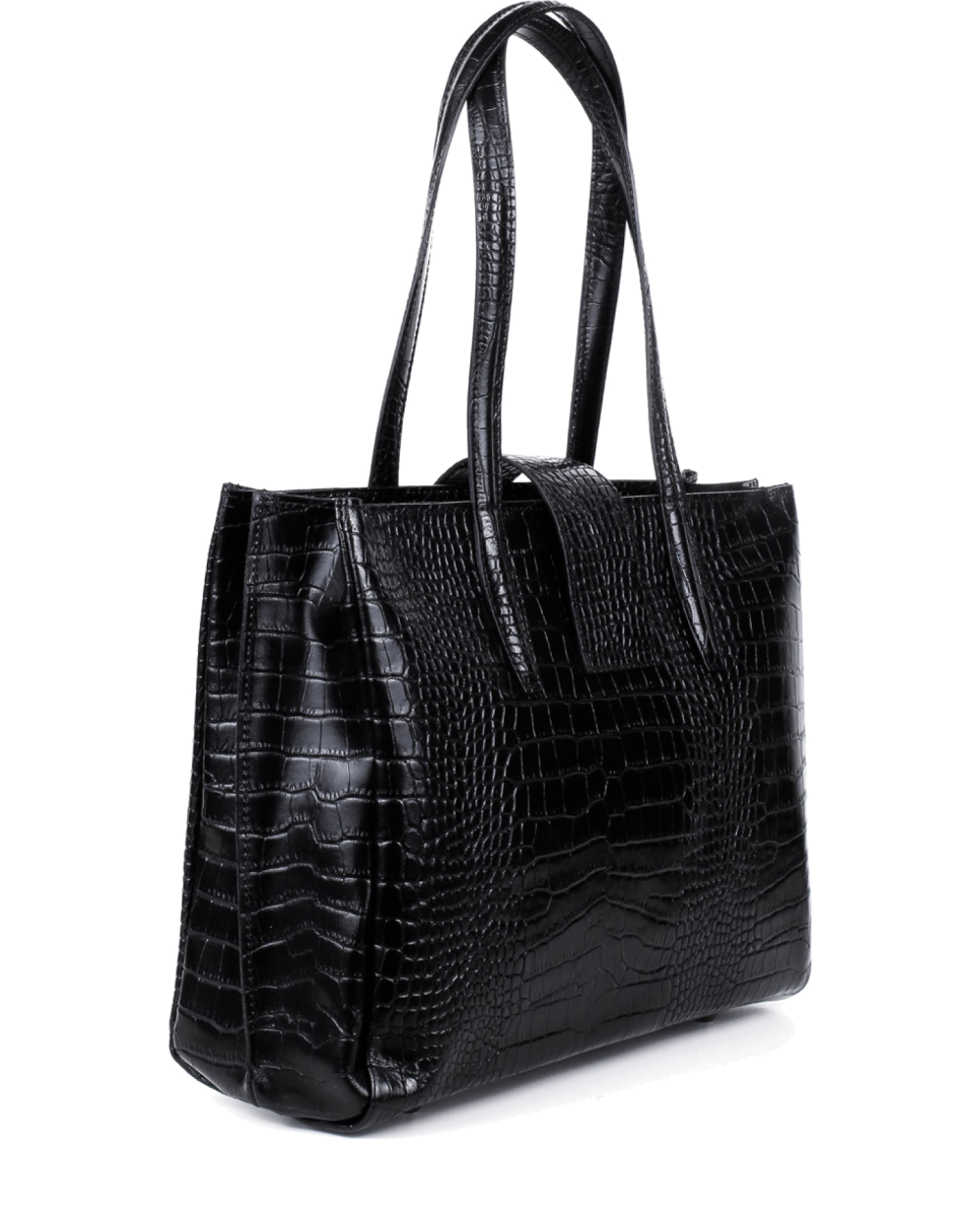 Bolso de mano de piel italiana Accordy Negro