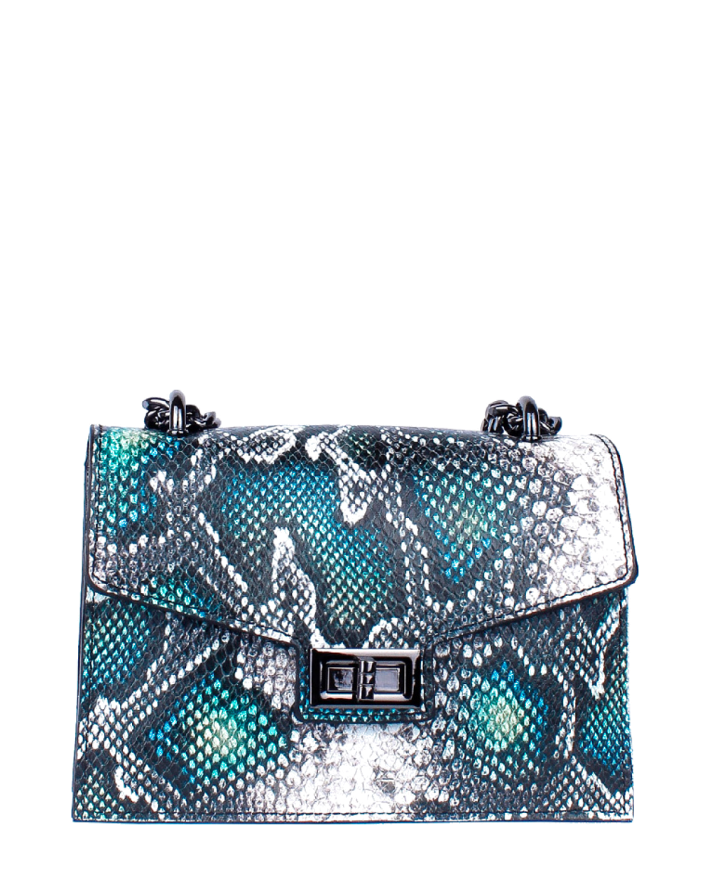 Bandolera de piel italiana Verde 3941-08-35