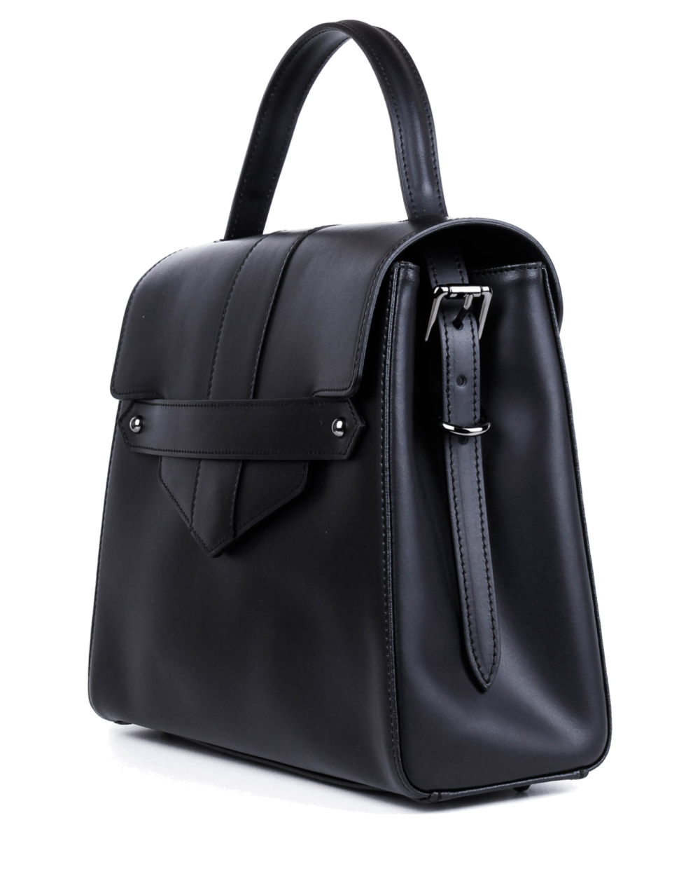 Bolso de mano de piel italiana DIVISI Negro