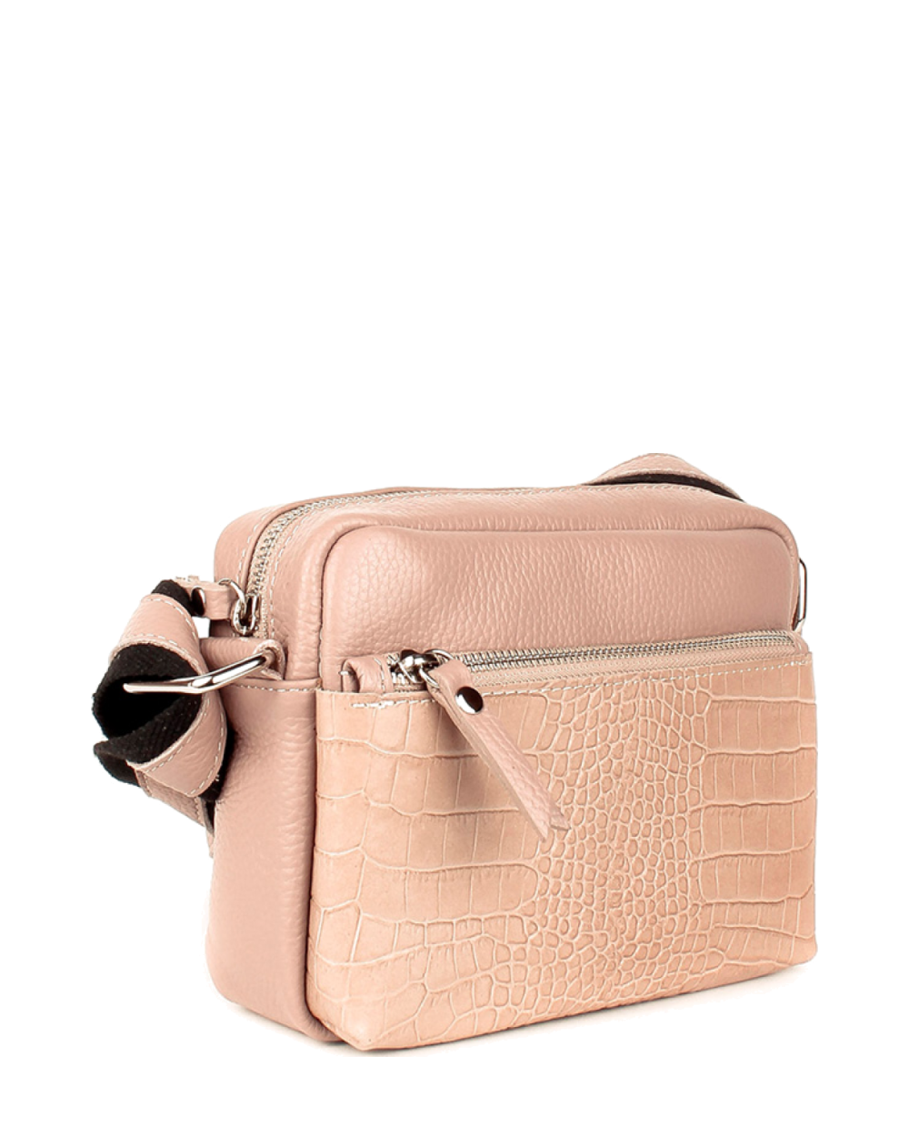 Bolso de mano de piel italiana Eis Rosa