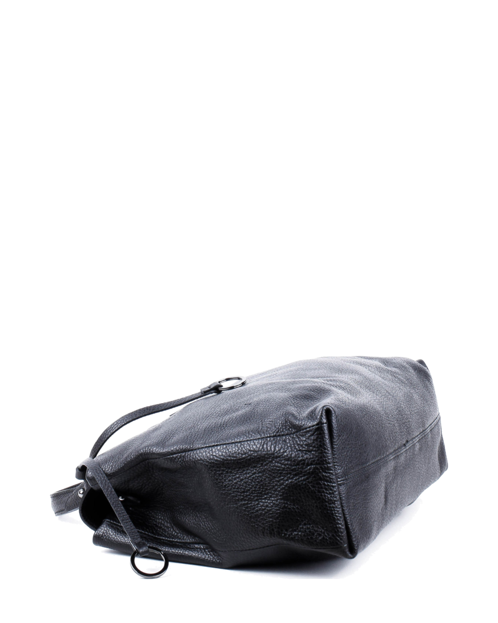 Bolso de mano de piel italiana LUNGA Negro