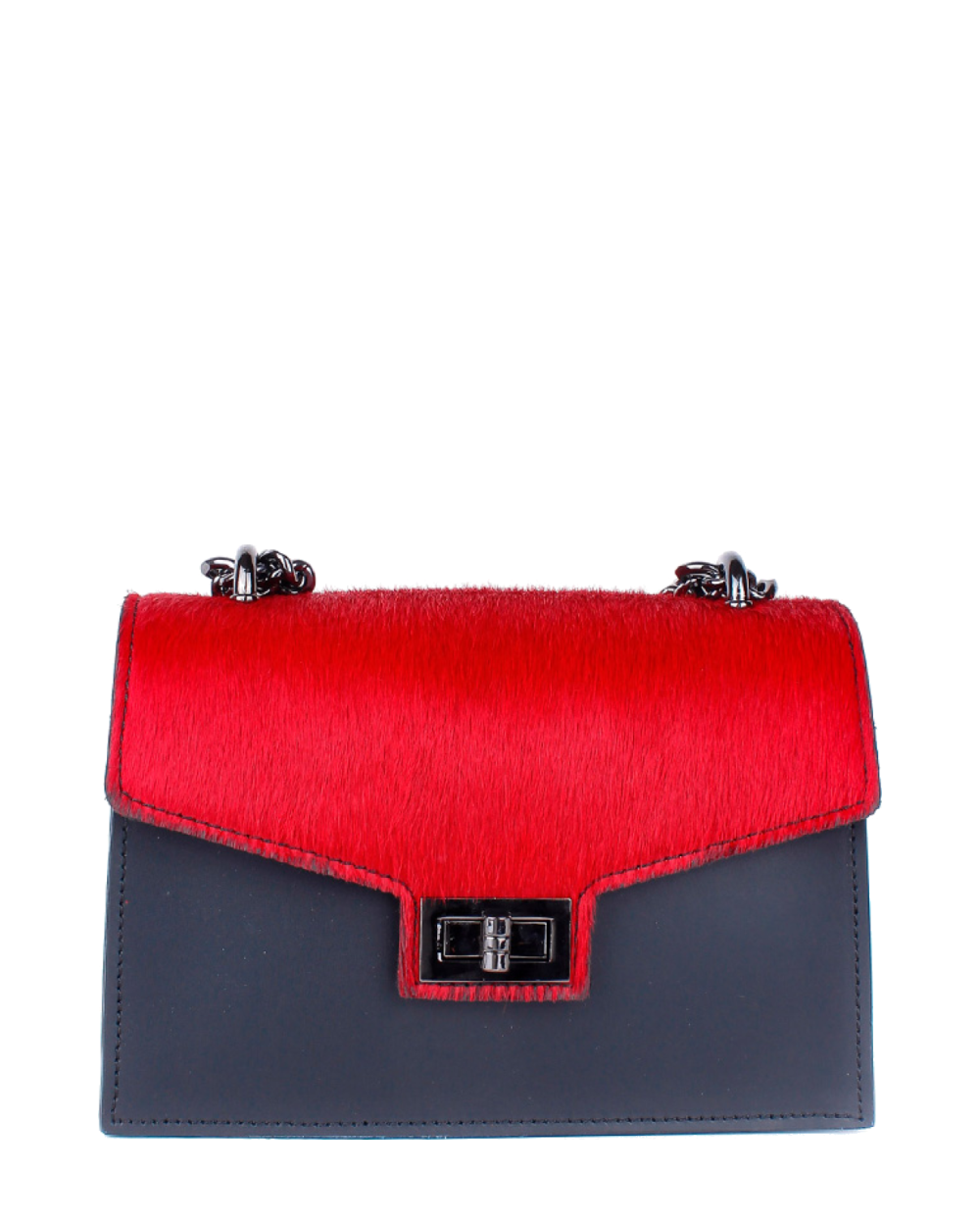 Bandolera de piel italiana Negro 3940-0512-151