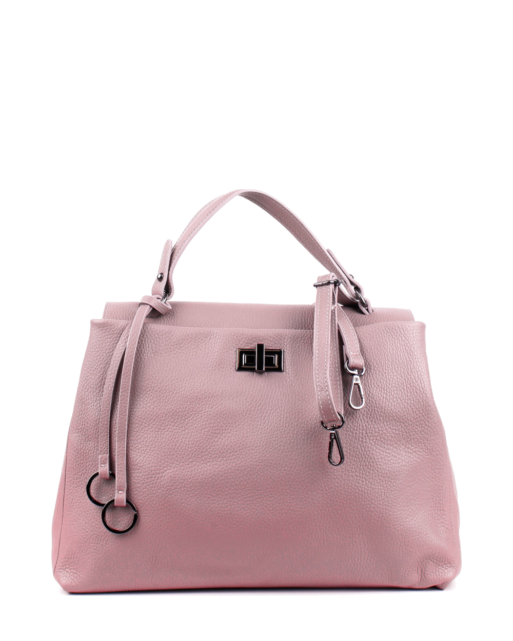 Bolso de mano de piel italiana LUNGA Rosa