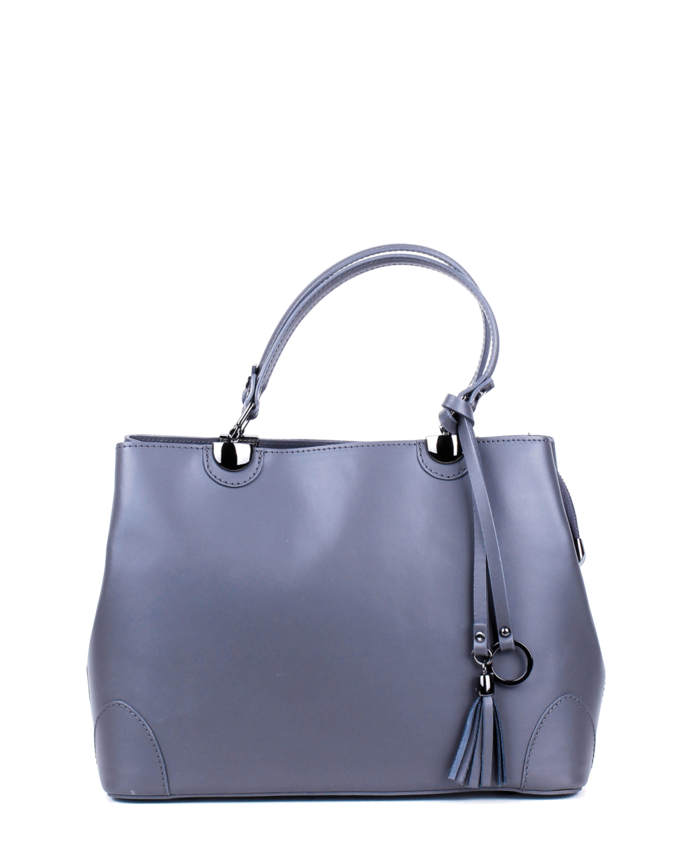 Bolso Tote de piel italiana FIORI Gris