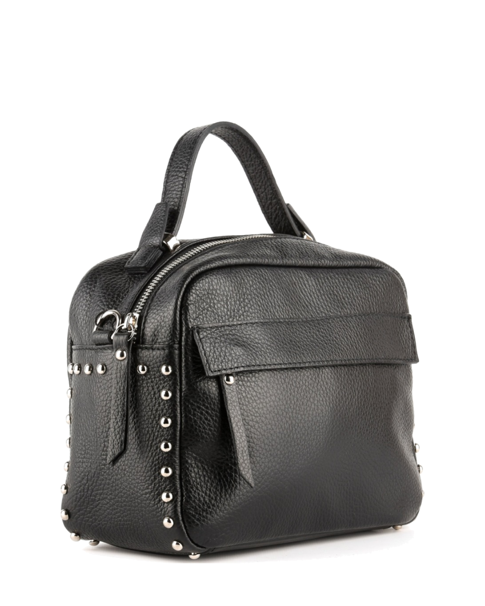 Bolso de mano de piel italiana COMODO Negro