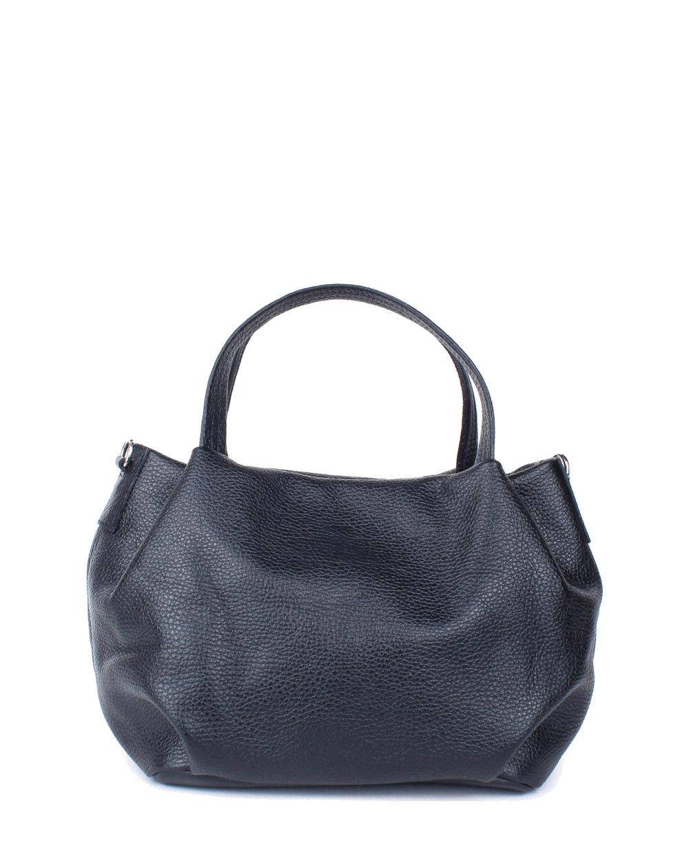 Bolso de mano de piel italiana Campanula Negro