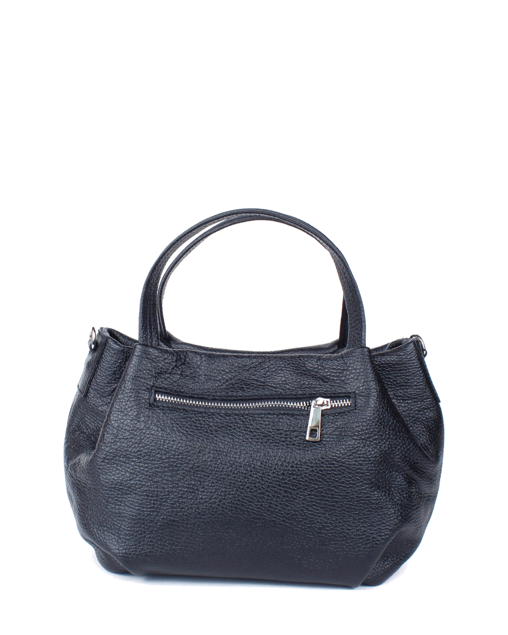 Bolso de mano de piel italiana Campanula Negro