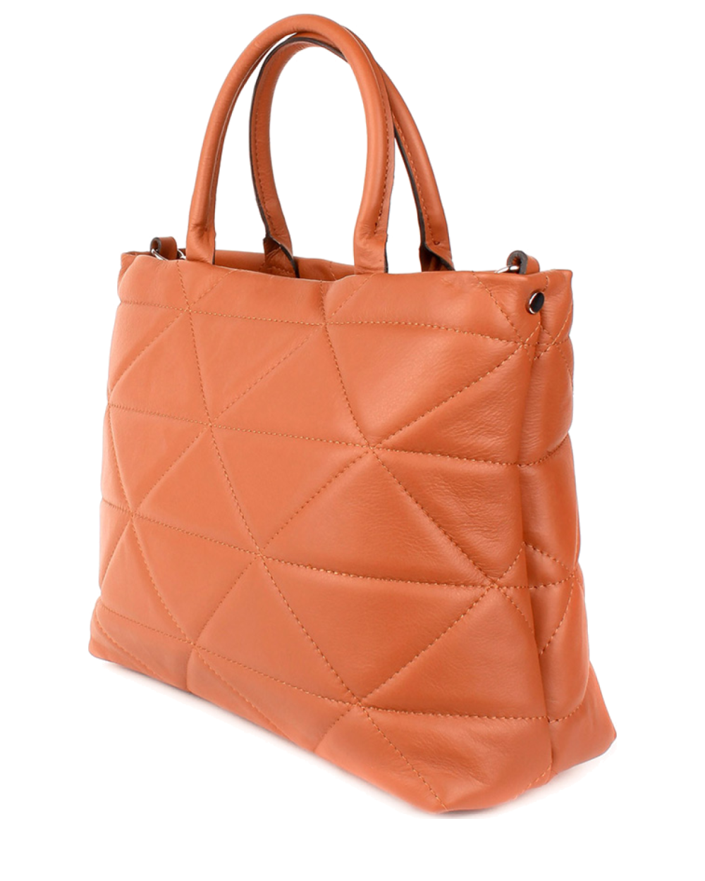 Bolso de mano de piel italiana Armonico Marrón